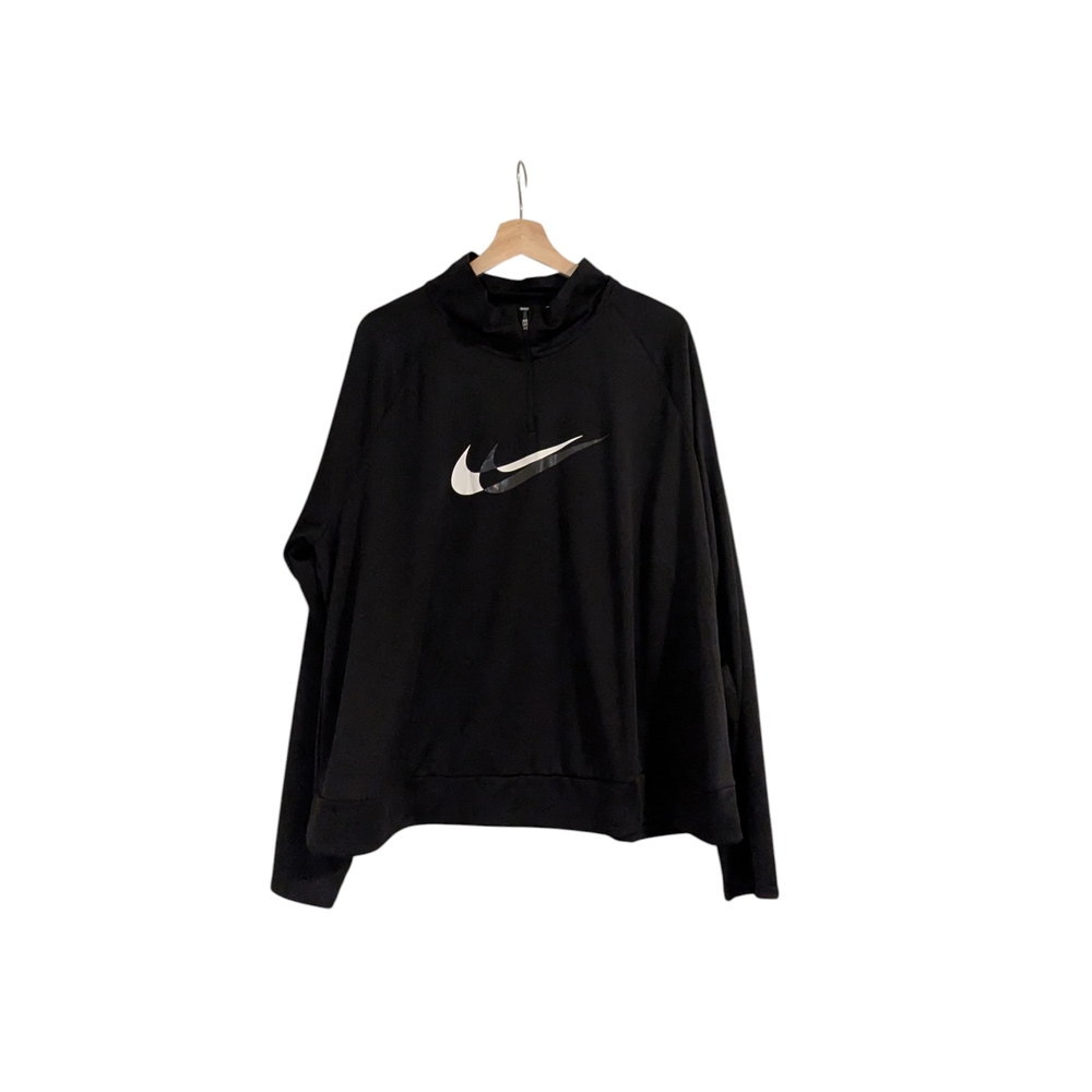 Nike Women's Dri-fit Swoosh Run 1/4-zip Running Midlayer In Black, 2X